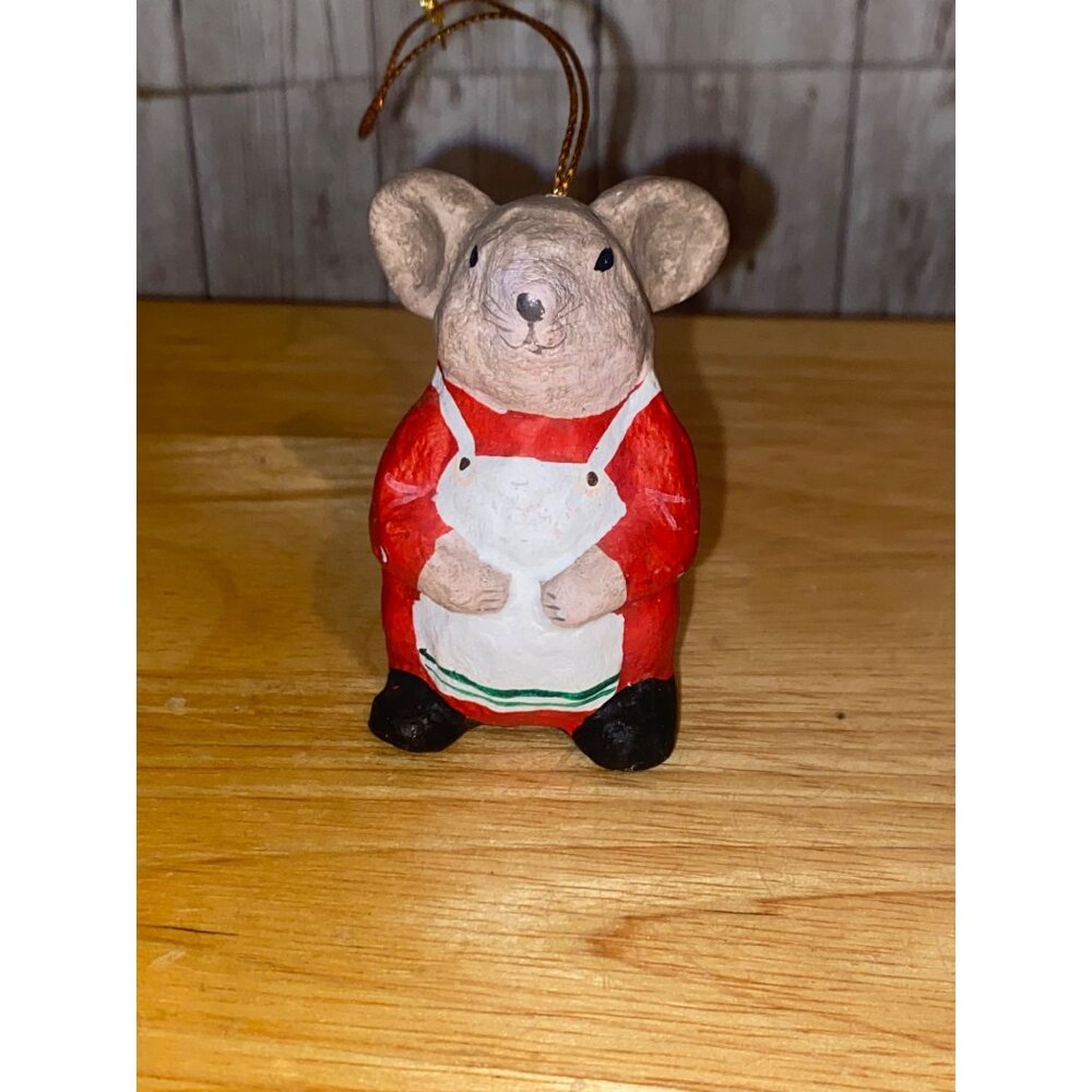 Vintage Handmade Paper Mache Mouse Girl Christmas Hanging Ornament Philippines